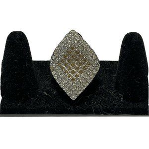 diamond shaped rhinestone encrusted statement ring